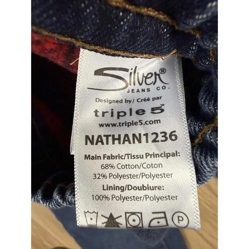 Silver Jeans Co. Jeans Boys 8 Blue Tapered Fleece Lined Drawstring Waist Denim